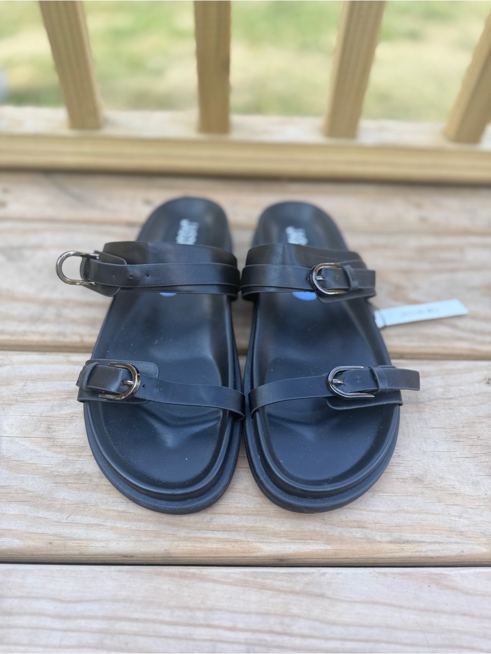 Jason Wu Black Double-Buckle Slide Sandals